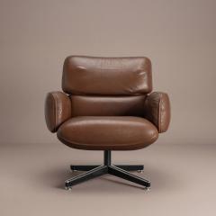 Otto Zapf Otto Zapf Executive Lounge Chair by Knoll in Original Chocolate Brown Leather - 4768096