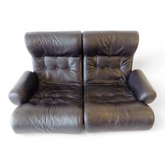 Otto Zapf Otto Zapf Sofalette leather two seater sofa 1970 - 4741352