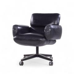 Otto Zapf Otto Zapf for Knoll Mid Century Black Leather Management Office Chair - 4259770