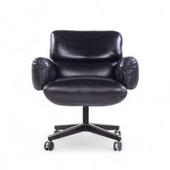 Otto Zapf Otto Zapf for Knoll Mid Century Black Leather Management Office Chair - 4259771