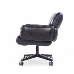 Otto Zapf Otto Zapf for Knoll Mid Century Black Leather Management Office Chair - 4259773