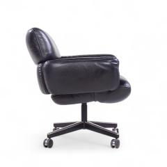 Otto Zapf Otto Zapf for Knoll Mid Century Black Leather Management Office Chair - 4259775