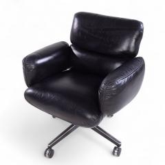 Otto Zapf Otto Zapf for Knoll Mid Century Black Leather Management Office Chair - 4259777