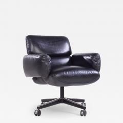 Otto Zapf Otto Zapf for Knoll Mid Century Black Leather Management Office Chair - 4262846