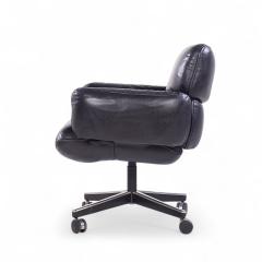 Otto Zapf Otto Zapf for Knoll Mid Century Black Leather Management Office Chair - 4260152