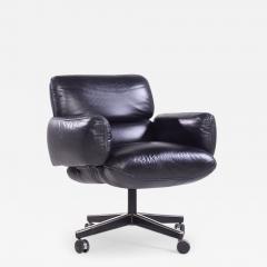 Otto Zapf Otto Zapf for Knoll Mid Century Black Leather Management Office Chair - 4262847