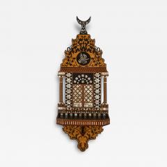 Ottoman mother of pearl and ebony inlaid wall bracket - 3907837