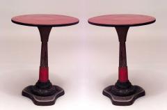 Outdoor Art Deco Iron Red Cafe Table - 1429444