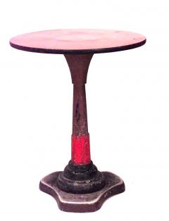 Outdoor Art Deco Iron Red Cafe Table - 1429445