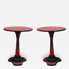 Outdoor Art Deco Iron Red Cafe Table - 1431584