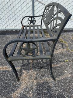 Outdoor Cast Aluminum State Seal Of Texas Bench - 4375877