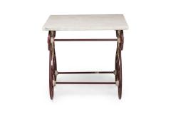 Outdoor Continental Lyre Marble Top Center Table - 4651947