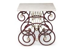Outdoor Continental Lyre Marble Top Center Table - 4651948