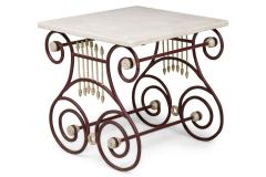 Outdoor Continental Lyre Marble Top Center Table - 4651949