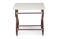 Outdoor Continental Lyre Marble Top Center Table - 4651950