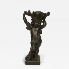 Outdoor Continental style large painted iron fountain with cupid at base holding - 4642251