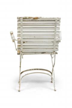 Outdoor French White Iron Folding Armchair - 4668182