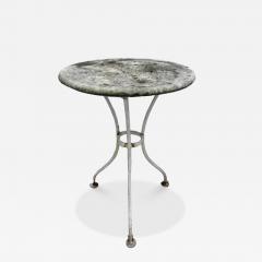 Outdoor French style marble top painted iron 3 legged caf table - 4734562