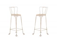 Outdoor Victorian Style Wire Bar Stools - 4675545