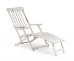 Outdoor White Folding Deck Chairs - 4669301