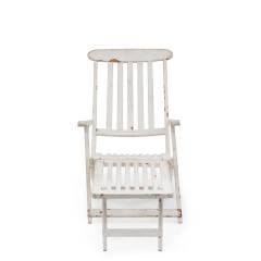 Outdoor White Folding Deck Chairs - 4669302