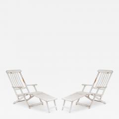 Outdoor White Folding Deck Chairs - 4734354