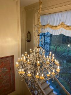 Outstanding Huge Italian Gilt Wood and Crystal Chandelier 1790 - 2999436