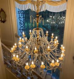 Outstanding Huge Italian Gilt Wood and Crystal Chandelier 1790 - 2999441