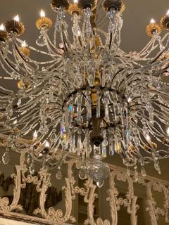 Outstanding Huge Italian Gilt Wood and Crystal Chandelier 1790 - 2999442