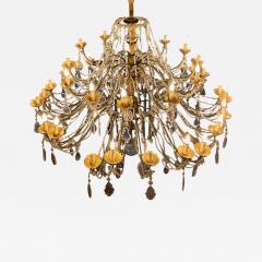 Outstanding Huge Italian Gilt Wood and Crystal Chandelier 1790 - 3002422