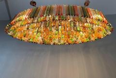 Outstanding Large Oval Shaped Multi Color Triedi Murano Glass Chandelier - 3526721