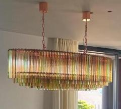 Outstanding Large Oval Shaped Multi Color Triedi Murano Glass Chandelier - 3526740