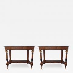 Outstanding Pair of 19th Century Italian Empire Console Tables - 4136849