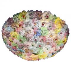 Outstanding Pink Murano Palmette Chandelier and 2 Flower Ceiling light - 2950091