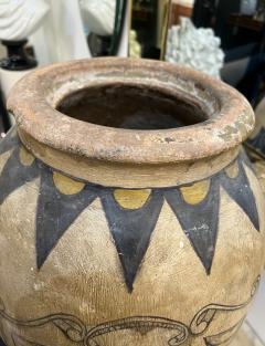 Outstanding large hand painted terracotta urn - 3377833