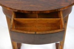 Oval 19th Century Biedermeier Nutwood Side Table Austria circa 1830 - 3524719