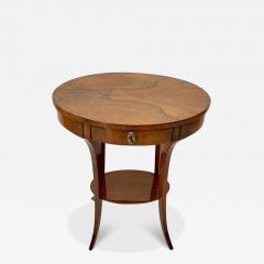 Oval Biedermeier Side Table Walnut Brass South Germany circa 1820 - 4121160