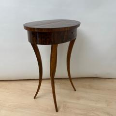 Oval Biedermeier Side Table with Drawer Walnut Veneer South Germany circa 1820 - 4229408