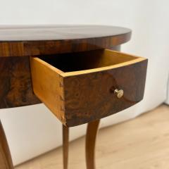 Oval Biedermeier Side Table with Drawer Walnut Veneer South Germany circa 1820 - 4229412