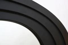 Oval Black Leather Framed Mirror - 3318052