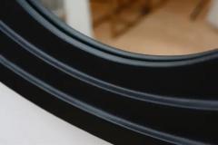 Oval Black Leather Framed Mirror - 3318054