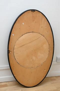 Oval Black Leather Framed Mirror - 3318065