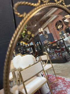 Oval Brass Vanity Mirror with Decorative Frame - 4327859