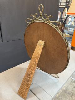 Oval Brass Vanity Mirror with Decorative Frame - 4327862