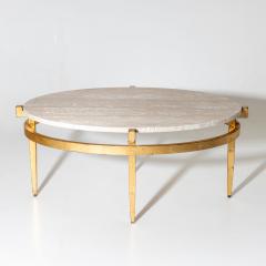 Oval Coffee Tables with Travertine Tops Italy 1970s - 3740102