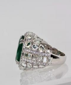 Oval Emerald 12 25 Carat Diamond Surround 8 85 Carat Total Weight 21 10 Carat - 3449060