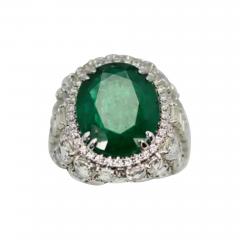 Oval Emerald 12 25 Carat Diamond Surround 8 85 Carat Total Weight 21 10 Carat - 3493422