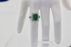 Oval Emerald Diamond and 18 Karat Gold Cocktail Ring 5 80 Total Carat Weight - 3449198