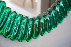 Oval Green Murano Glass Mirror in Stock - 2558244
