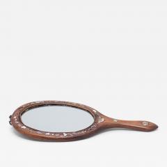 Oval Hand Mirror with Mother of Pearl Inlay - 4168122